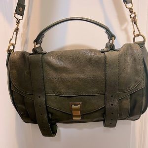 Proenza Schouler PS 1 Medium Lambskin Bag in Olive/Green with removable straps